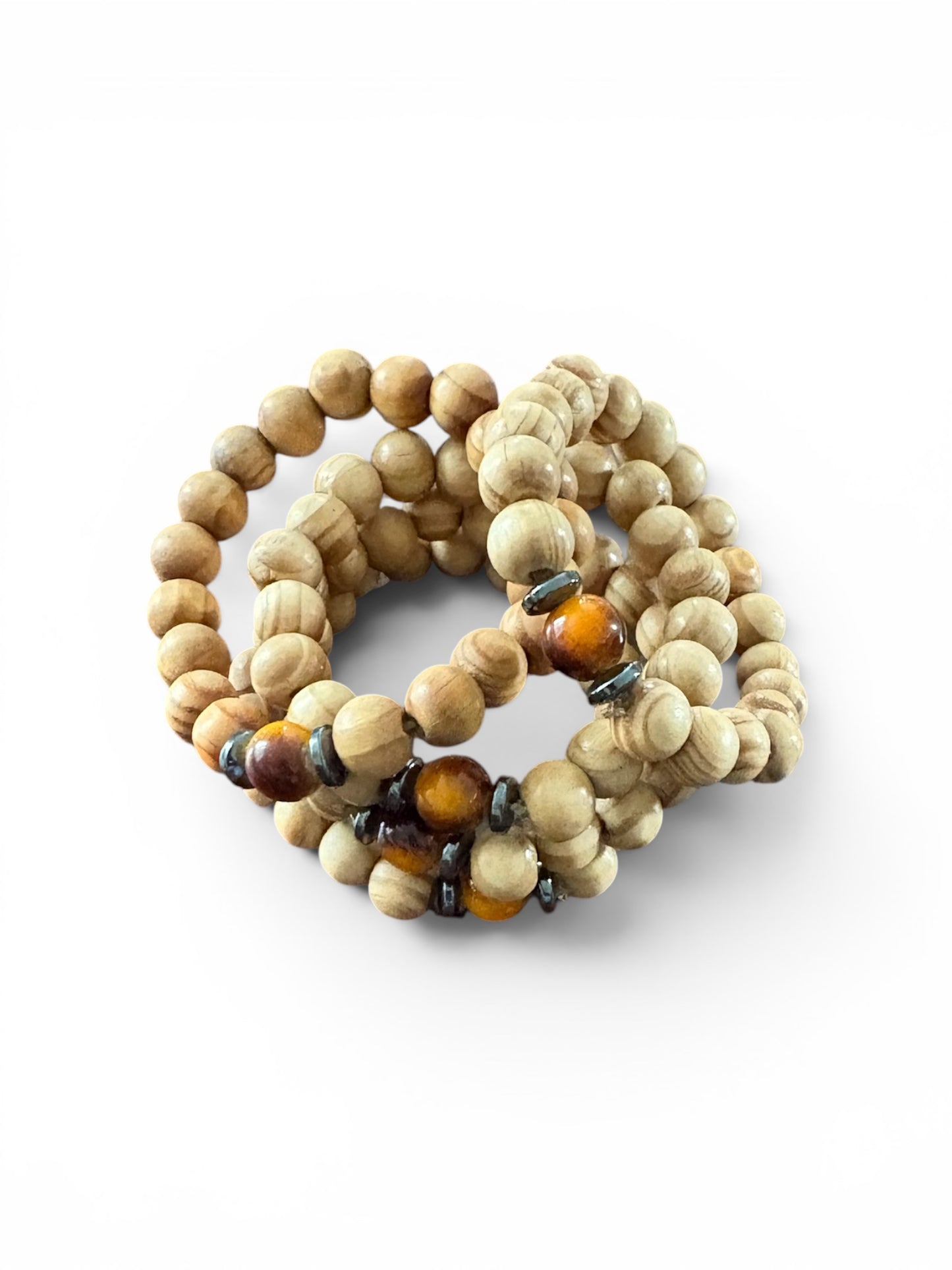 Bracelets en bois ronds simples