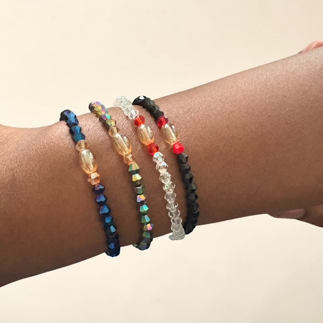 Bracelet fin en perles de cristal
