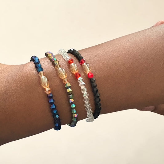 Bracelet fin en perles de cristal